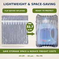 Sac gonflable de protection en forme de Q à 10 colonnes, personnalisé, 65 µm PA/PE, pour l'emballage et la protection des bouteilles et bocaux lors de l'expédition (vente en gros)
