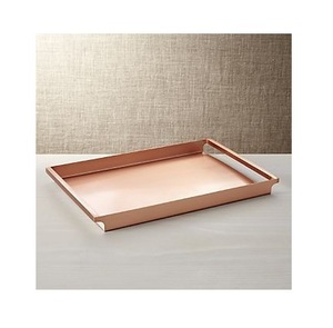 Luxury Copper Stainless Steel <b>Butler</b> <b>Tray</b> Modern Blush Pink Gold Decorative Platter for Coffee Table And Cocktails - Product Image 3