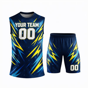 Maillot de football américain bleu personnalisé, dernière arrivée, col en V, sublimation, 100 % polyester respirant, design grande taille - Product Image 1