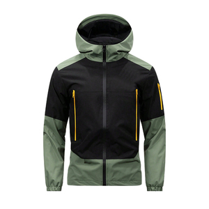 Chaqueta Cortavientos Impermeable con Capucha y Bloques de Color para Hombre 2025, OEM, para Senderismo al Aire Libre, Deportiva, con Cremallera Completa y Múltiples Bolsillos, Venta al Por Mayor - Product Image 1