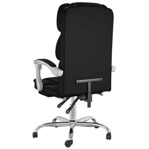Fauteuil de bureau inclinable en similicuir noir avec structure métallique et assise en mousse durable et confortable - Product Image 5