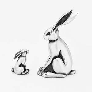 Sculpture de lapin classique en aluminium moulé, statue décorative de lapin pour jardin, pelouse, patio, balcon, décoration intérieure et extérieure - Product Image 5