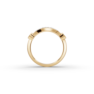 Lab-Grown Half <b>Moon</b> Pave Diamond <b>Ring</b> - Product Image 2