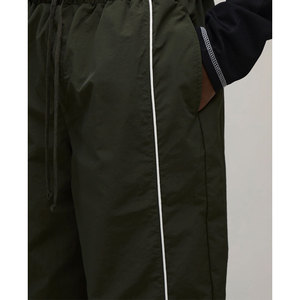 <b>Men's</b> Black Straight Fit Track Pants with White Side Stripe Elastic Waist Drawstring Casual <b>Joggers</b> Autumn Wear - Product Image 2
