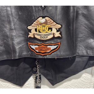 Chaleco de Cuero Genuino para Hombre, Estilo Motero Vintage, con Parches Bordados, Chaqueta sin Mangas para Motociclismo Occidental, Personalizable - Product Image 4