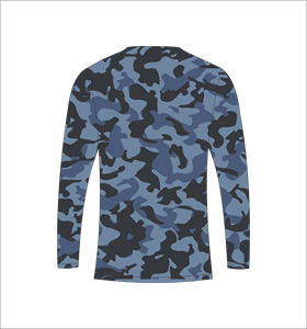 เสื้อกีฬาแขนยาวลายพรางสีน้ำเงินเทา เสื้อยืดออกกำลังกายน้ำหนักเบา - Product Image 3
