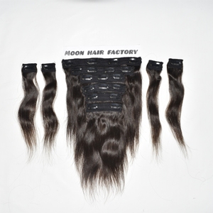 Extensiones de Cabello Remy Indio Natural con Clip, Textura Sedosa, Cutícula Saludable, Cabello Humano Sin Procesar, Precio al por Mayor - Product Image 2