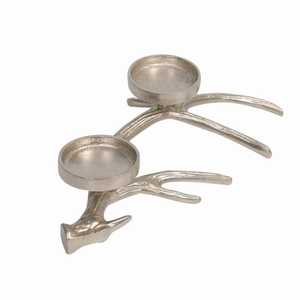 Jaffsexports Tabletop Silver Antler <b>Tea</b> <b>Light</b> Holder for <b>Christmas</b> Home Decoration Durable Metal Handmade Eco-Friendly Candle - Product Image 2
