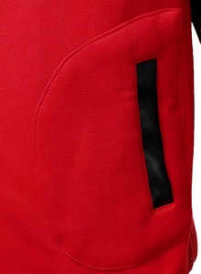 Men's <b>Red</b> <b>Varsity</b> <b>Jacket</b> <b>Black</b> PU Leather Sleeves Turn-down Collar Button Closure Casual Style Autumn Wear Regular Fit Solid - Product Image 4