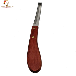Nuevas llegadas: Cuchillos veterinarios de acero inoxidable de alta calidad con mango de madera para pezuñas (herramientas de garra derecha e izquierda) - Product Image 3