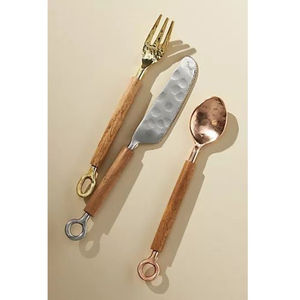 Ensemble de couverts élégants avec manches en bois, couverts en acier inoxydable pour hôtel, maison, mariage - Product Image 5