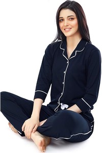 Conjunto de Pijama y Camiseta de Algodón para Mujer, Estilo Informal y Sencillo - Product Image 3