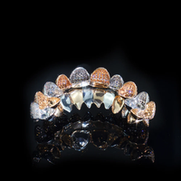 Fait sur mesure brillant 8 haut et 8 bas glacé Grillz Hip Hop Bling dents en diamant naturel Grillz
