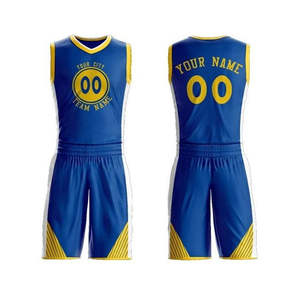 Maillot de basketball personnalisable, respirant et léger 100 % polyester pour homme avec impression par sublimation, haut et short d'été personnalisés - Product Image 1