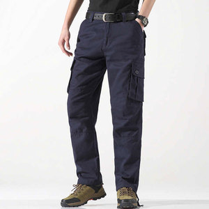Pantalon cargo pour homme en toile, plusieurs poches, coupe droite, taille haute, style workwear, respirant, poids moyen, pantalon décontracté pour le printemps - Product Image 5