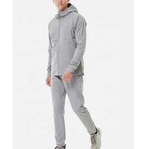 Custom Streetwear <b>Waterproof</b> Hooded Windbreaker <b>Tracksuit</b> Two Piece Jogging Suit Lightweight Breathable Polyester Cotton - Product Image 1