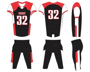 Nuevo Diseño Personalizado, Conjunto de Camiseta de Fútbol Americano con Estampado por Transferencia de Calor, 100% Poliéster, Cuello en V, Tallas Grandes, Ropa Deportiva para Hombre - Product Image 2