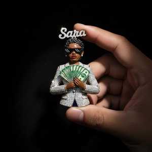 จี้เงินแท้ 925 ประดับเพชรโมอิสซาไนต์ VVS พร้อมเคลือบเงา รูปทรงตามสั่ง สำหรับทำจี้และชาร์มเครื่องประดับชั้นดี  สามารถสลักชื่อได้ - Product Image 5