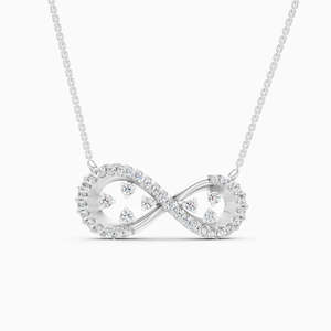 Daily Wear Lab Grown Diamond <b>Infinity</b> Embrace Necklace 0.33 Ct In 9K Yellow White And <b>Rose</b> Gold - Product Image 3