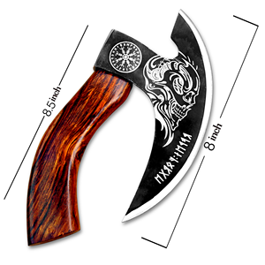 Exclusive Handcrafted Stainless steel Pizza <b>Axe</b> Cutter with Durable <b>Wooden</b> Grip for Use. - Product Image 1