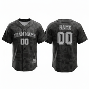 Maillot de baseball personnalisable pour adultes, toutes saisons, respirant, séchage rapide, 100 % polyester, imprimé par sublimation, col en V, unisexe - Product Image 1