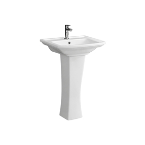 Lavabo de Pedestal Sofia, Estilo Rústico, Rectangular, con un Solo Orificio, Grifo de Palanca, Tradicional, Capacidad de 12L, Lavabo de Baño Montado en el Suelo - Product Image 1