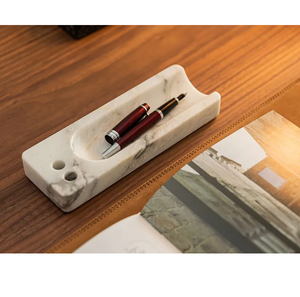 Marble Pen/Pencil Tray Welding Pen Stationary Holder Indian Promotional Pen Modern <b>Creative</b> Marble Pencil Holder - Product Image 1
