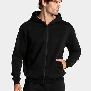 Sudadera con Capucha Negra Gruesa de Felpa con Logotipo Personalizado, Unisex, de Alta Calidad, 100% Algodón, Estilo Corto, para Hombre, con Estampado Puff - Product Image 1