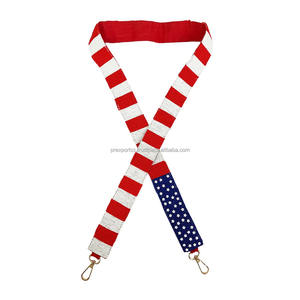 Vintage USA drapeau patriotique tissé coton tissu bandoulière sac sangle rouge blanc bleu étoiles réglable détachable Portable - Product Image 2