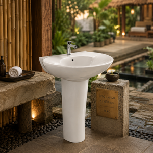 Lavabo de pedestal de cerámica ecológico Dragon One Piece con descarga ciclónica, trampa S y trampa P, para aseos escolares, garantía de 5 años - Product Image 5