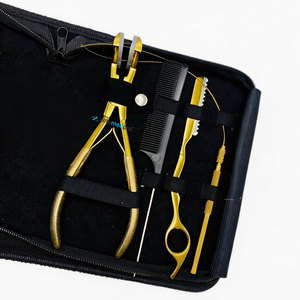 ชุดเครื่องมือต่อผมไมโครบีดแบบมืออาชีพ ยี่ห้อสินค้าสั่งผลิต  ใช้ซ้ำได้  ทำจากเหล็กกล้าไร้สนิมเกรดผ่าตัด  พร้อมที่หนีบเทปและแผ่นซิลิโคน - Product Image 5