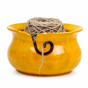 Premium Handmade Wooden Handi Yarn Bowl for Knitting and Crochet - Product Image 1