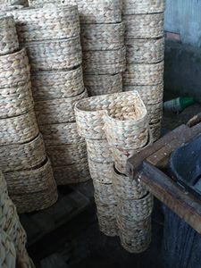 Handmade Eco-Friendly Waterproof Modern Water Hyacinth Multifunction Geometric Storage <b>Basket</b> Natural Woven <b>Rectangular</b> Tray - Product Image 2