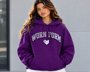 Nouveautés : Sweats à capuche oversize pour femmes, coupe classique, manches longues, patchwork chenille personnalisé, logo imprimé, style automne - Product Image 3
