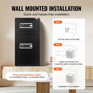 Coffre-fort à double porte de 5,5 pieds cubes avec serrure à clé et accès par mot de passe, éclairage LED, sac ignifuge, porte-clés - 2 niveaux réglables en hauteur - Product Image 6