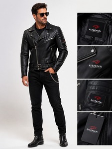 Veste en cuir pour homme de qualité supérieure, conçue pour un usage quotidien avec une coupe confortable et des performances durables. - Product Image 1