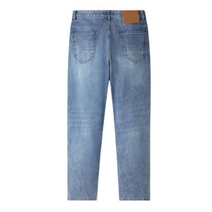 Custom Logo Light Blue Color <b>Denim</b> Jeans Pants <b>For</b> <b>Men's</b> Clothing Midweight Casual Regular Fit Streetwear Sweatpants - Product Image 2