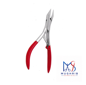 Pince à ongles incarnés ergonomique avec poignées articulées, ressort unique, revêtement en poudre rouge partiel, acier inoxydable durable, mâchoires larges - Product Image 3