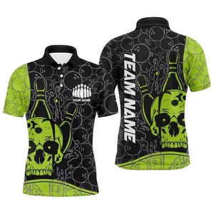 Wholesale High Quality Polyester/Cotton Sporty Style <b>Bowling</b> for Shirt with Knitted Fabric Custom Colors Logo Printing for Men - Product Image 4