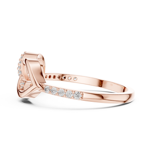 Élégante bague infini torsadée en diamant en or rose |   Bague ouverte pavée pour femme, bijou de déclaration, cadeau - Product Image 4