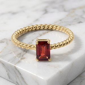 Natural Red Fire <b>Garnet</b> Gemstone <b>Ring</b> Memoria Jewels 925 <b>Silver</b> Yellow Gold Plated IGI Certified Prong Setting Trendy Handmade - Product Image 4