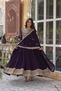 Robe Anarkali de mariage avec dupatta, tenue de fête pakistanaise, ensemble 3 pièces, robe de mariage indienne - Product Image 5