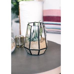 Terrarium suspendu en verre fait main moderne avec mousse, cadre métallique, décoration écologique pour la maison et le jardin - Product Image 3