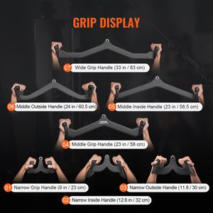 Accessoires pour machine à câble de musculation : Barres de tirage LAT, T-Bar, V-Bar, Barre de tirage triceps (lot de 7) – Équipement de fitness pour le renforcement du dos - Product Image 5