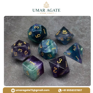 Juego de Dados de Fluorita Natural de la Mejor Calidad, Venta Caliente, Multicolor, para Juegos de D&D, Venta al Por Mayor - Product Image 2