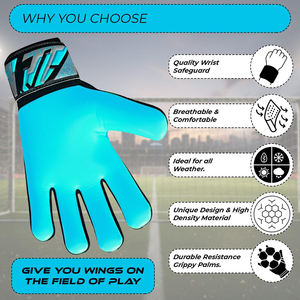 Gants de football professionnels de haute qualité Direct Factory, à doigts entiers, imperméables, respirants, avec fermeture à lacets, pour gardiens de but adultes - Product Image 3