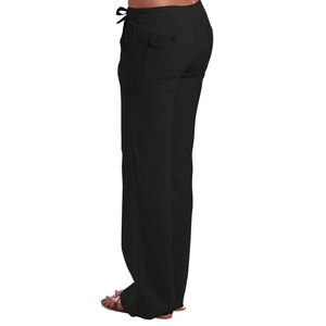 Women's Black <b>Straight</b> <b>Leg</b> Woven <b>Cargo</b> Pants High Waist Zipper Fly Casual Full Length Solid Color Regular Fit Breathable Pants - Product Image 1