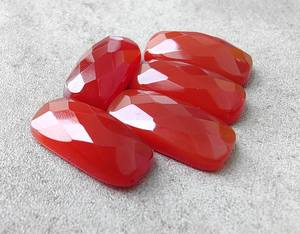 Ónix Rojo Natural, Corte Rectangular Grande, Forma de Cojín, Parte Posterior Plana, Calibrado, Gema Suelta para Joyería - Product Image 4