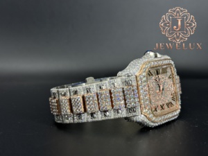 Reloj de Lujo con Diamantes Moissanite y Logotipo Personalizado, Estilo Hip Hop, Acero Inoxidable, para Hombre, Disponible para Exportación - Product Image 4