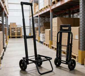 OEM/ODM Vietnam Industrial Aluminum Alloy Platform Cart Two <b>Wheeled</b> Warehouse <b>Shopping</b> <b>Trolley</b> 35kg Capacity - Product Image 4